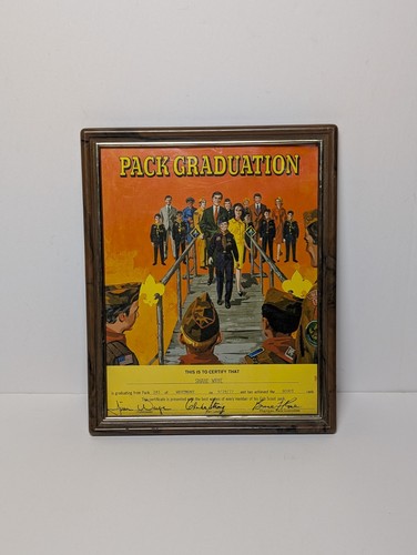 Vintage 1977 Boy Scouts Of America Graduation Certificate Pack 285 Westmont MCM