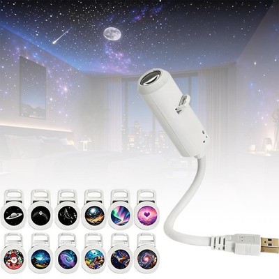 Plug and Play HD Star Projector Night Light, USB Galaxy Ocean Ceiling Projector