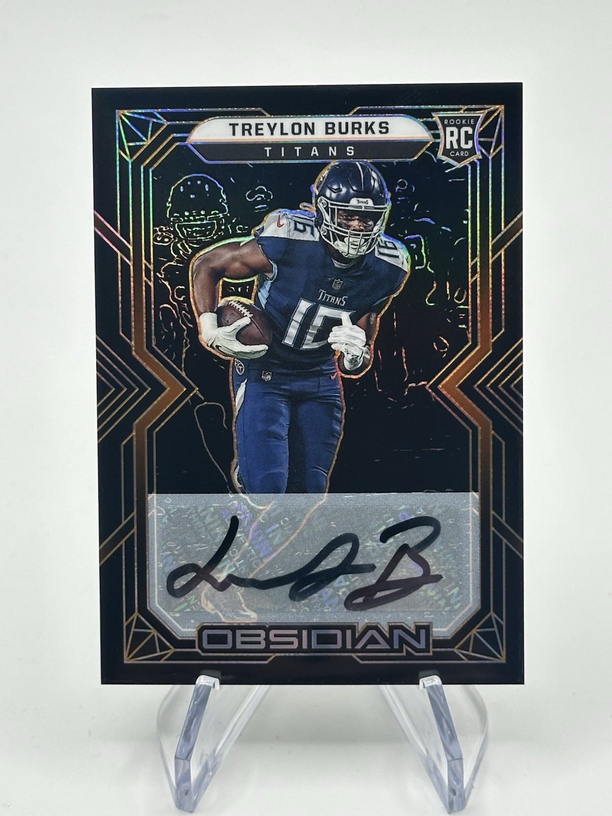 2022 Obsidian Rookies Electric Etch Orange /75 Treylon Burks #115 Rookie Auto RC