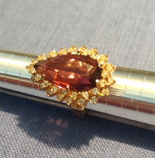 Gold Vermeil Multi Colored stone Cocktail Ring