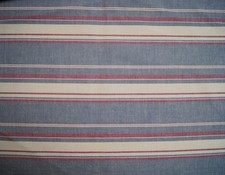 3 Yards Gray Red White Striped Cotton Fabric 111" X 44"