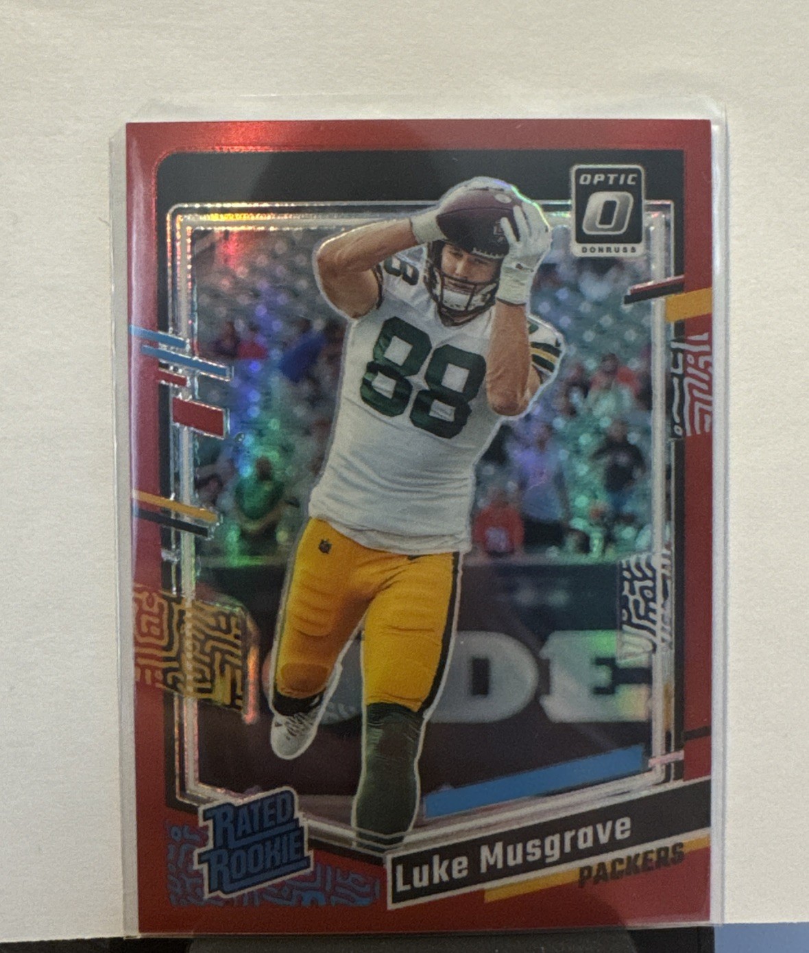2023 Panini Donruss Optic Football Luke Musgrave Packers Red Rookie /99 #241 -