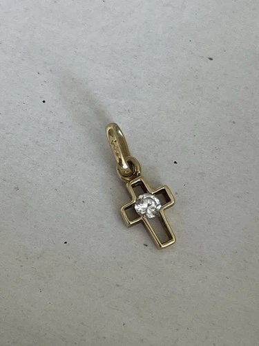 14k Gold Cross Charm