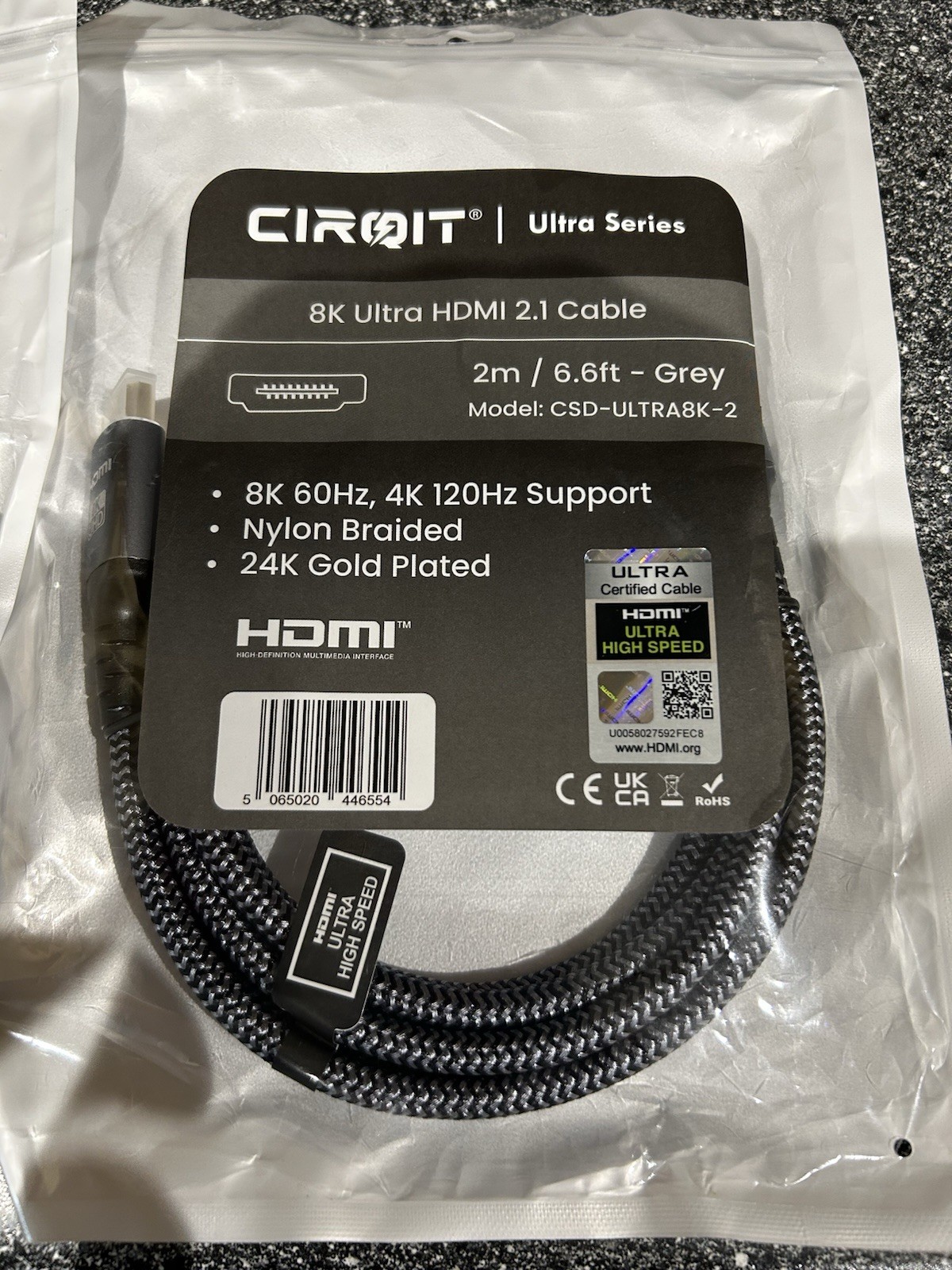 HDMI Cable, 8K HDMI2.1 Cable, 48Gbps Ultra-image