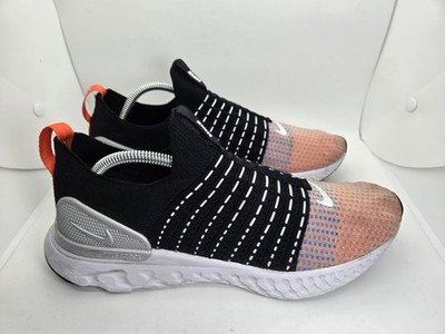 Nike React Phantom Run Flyknit 2 Shoes Mens 11 Black Team Orange Running Sneaker