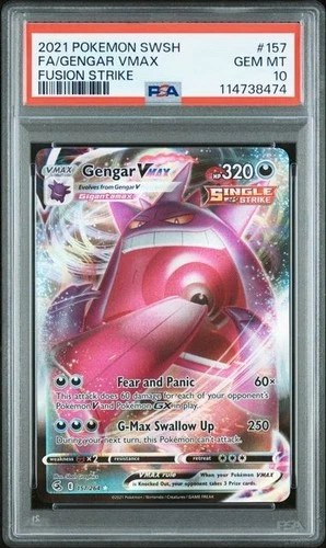 PSA 10 Gengar VMAX #157 Pokemon Fusion Strike
