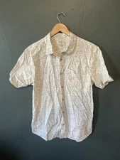 Jack Oneill Mens Beige Short Sleeve Button Up Shirt Size Medium Surf Board