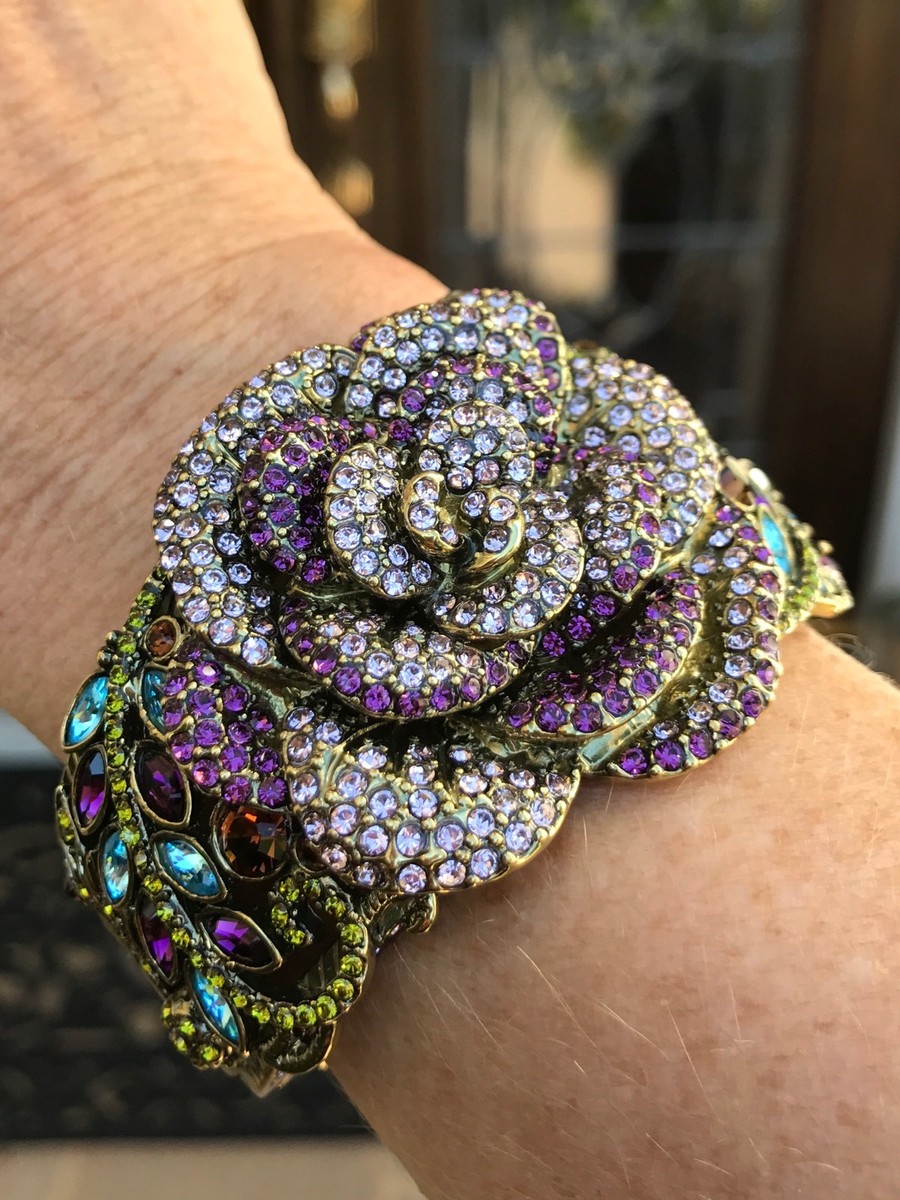 Heidi Daus Purple‎ Stones Band Cuff Watch Heidi Daus Purple Stones Band Cuff Watch - Etsy main image 4