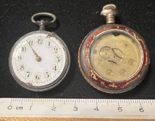 2 Antique Small Ladies Pocket Watches for parts or restore projects