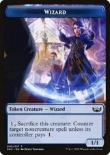 Wizard (005) // Treasure (016) Foil Token Streets of New Capenna SNC MTG Magic