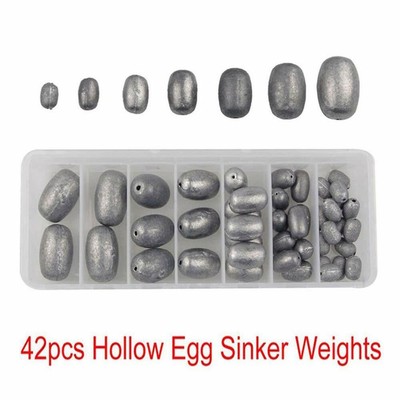 Fishing Weights,Lead Weights-10pcs//lot Fishing Lead Egg Sinker Weight Hollow Accessories