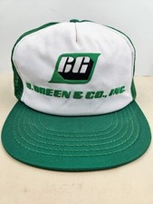 Vintage USA MADE BG B Greene & Co Puffy Print Trucker Hat Snapback Cap