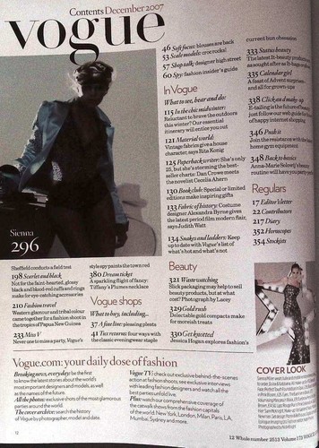 VOGUE 12/2007 Glamour Iss SIENNA MILLER Kate Moss SASHA PIVOVAROVA Lily Cole EX+ - Imagen 6 de 15