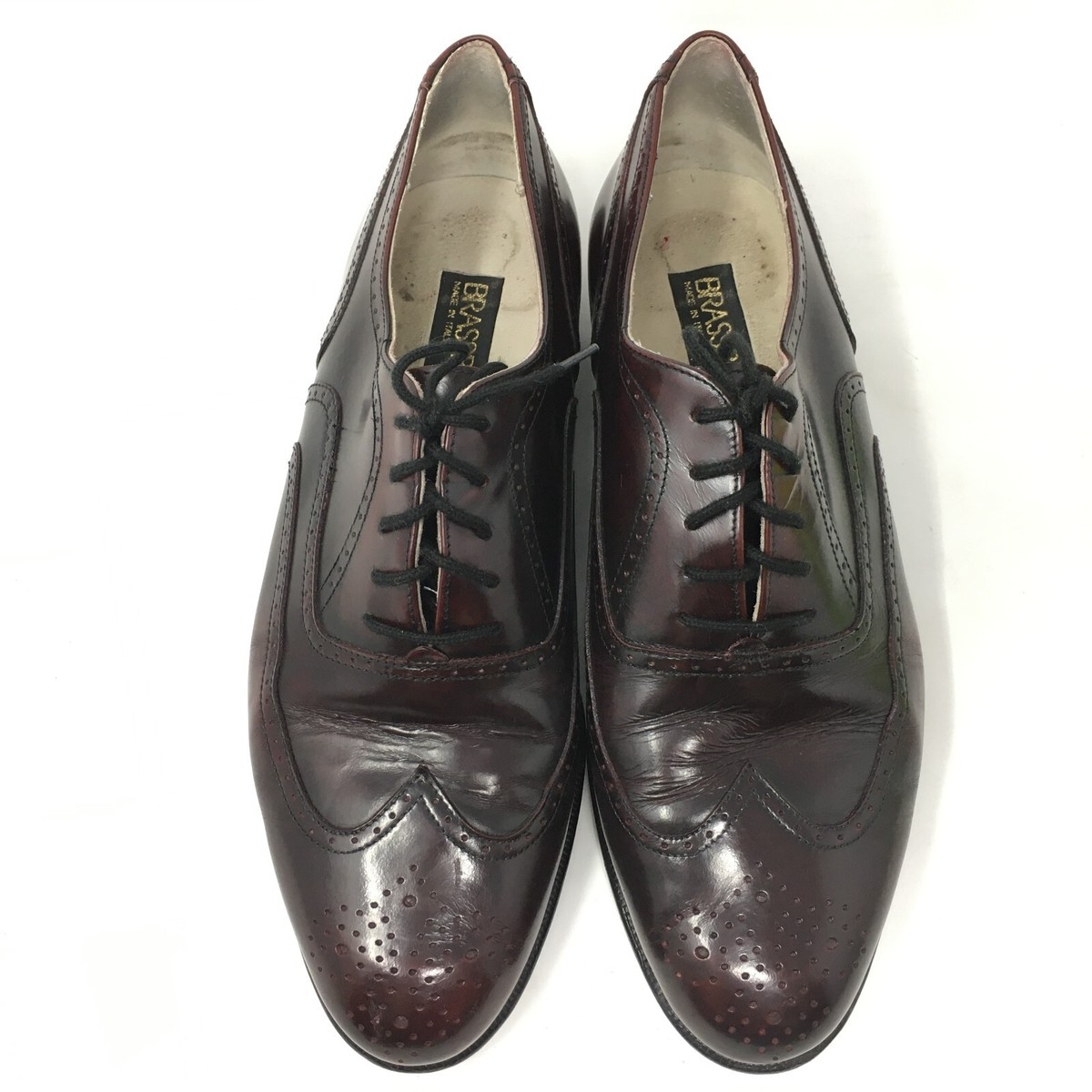 Brass Boot Italy Oxfords Dress Shoes Mens Size 9 Burgundy  display picture 3