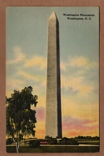 Washington Monument DC Granite Shaft 1940 Linen Postcard
