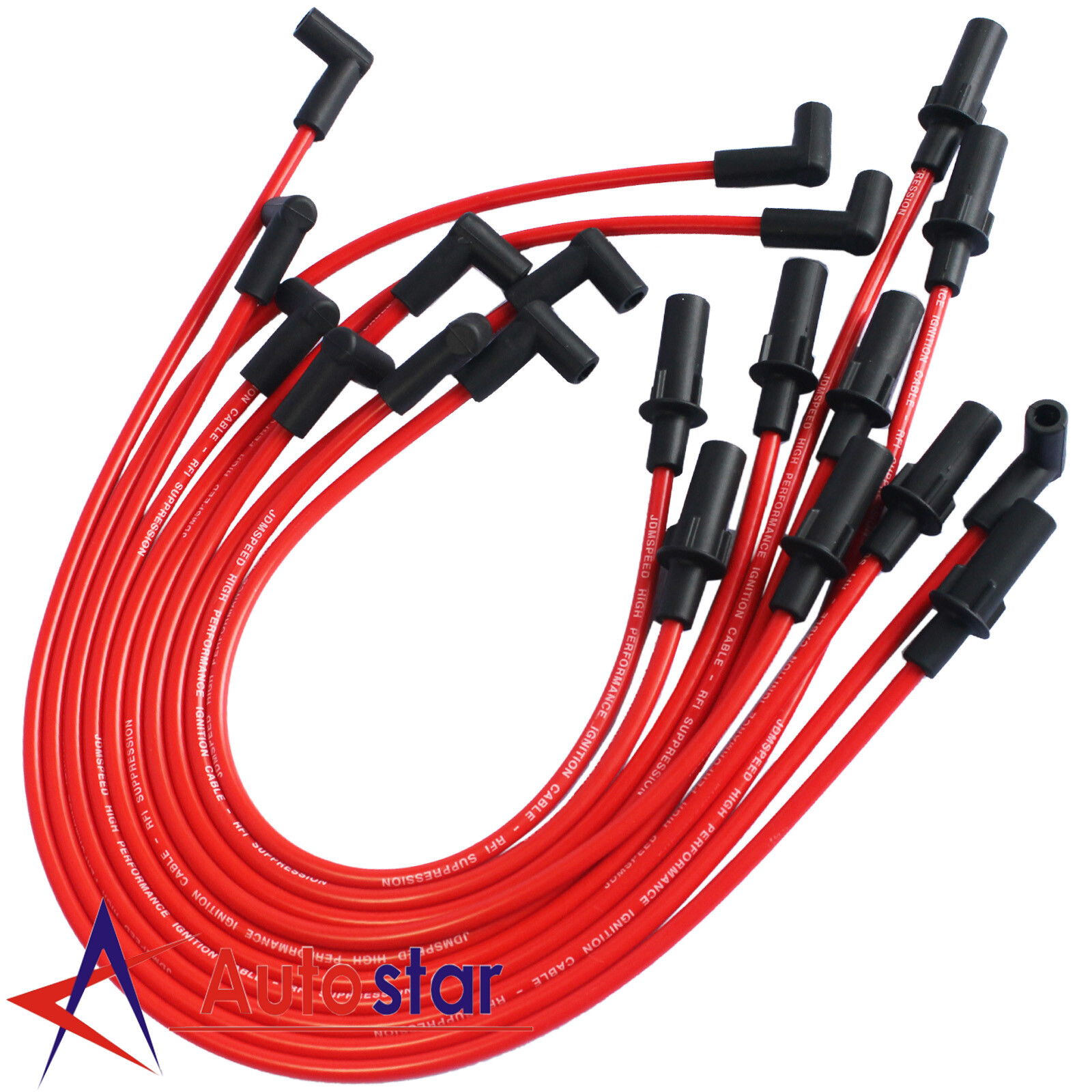 Red Ignition Spark Plug Wires Set For 1990-2003 Dodge 1500 2500 3500 Truck Van