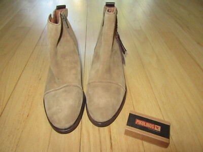 23V/PIKOLINOS BAQUEIRA BROWN TASSEL ANKLE LEATHER BOOTS/ZIP/SIZE 38/7.5!