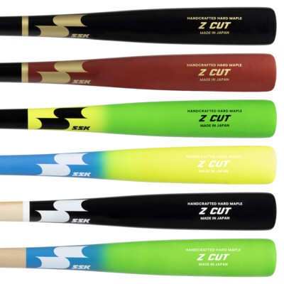 SSK Z Cut Maple Wood Baseball Bat - Made in Japan - Balanced - Durable