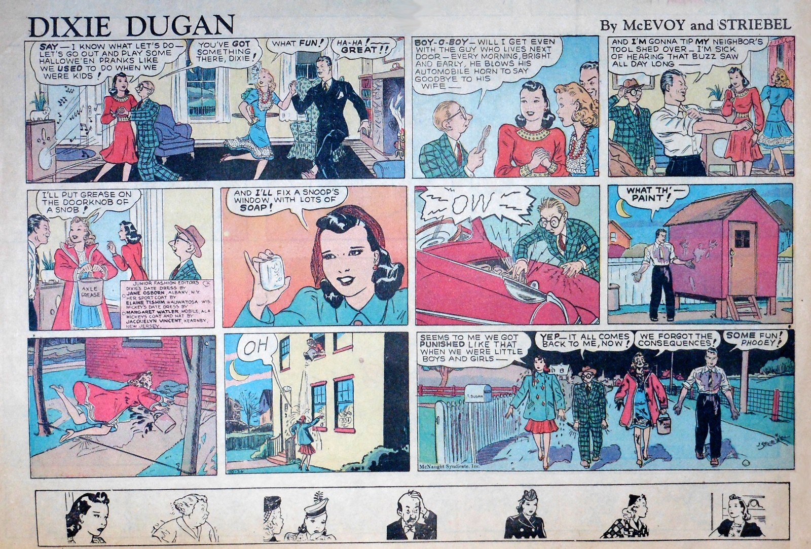 Dixie Dugan by McEvoy & Striebel - large half-page Sunday comic - Oct ...