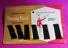 Vintage1950's Beauty Maid Black Bobby Pins Rubber Tipped Coated.