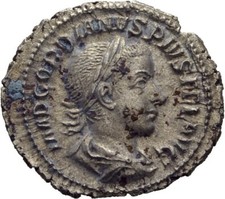 Roma Gordiana Argento Diana Lucifero Denaro 21 mm/2,3 g Moneta Originale #LQS173