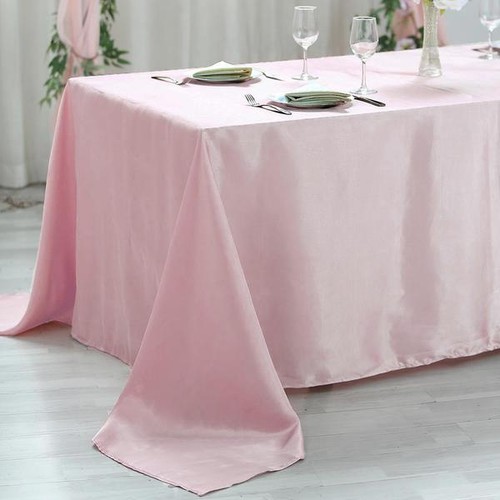 60x102-Inch RECTANGULAR SATIN TABLECLOTH Dinner Wedding Party Linens Decorations - Picture 3 of 225