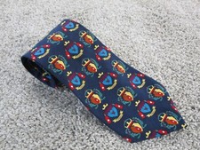 Vintage Tabasco Tie Mens All Over Print Crest Cotton Made in USA Classic EUC