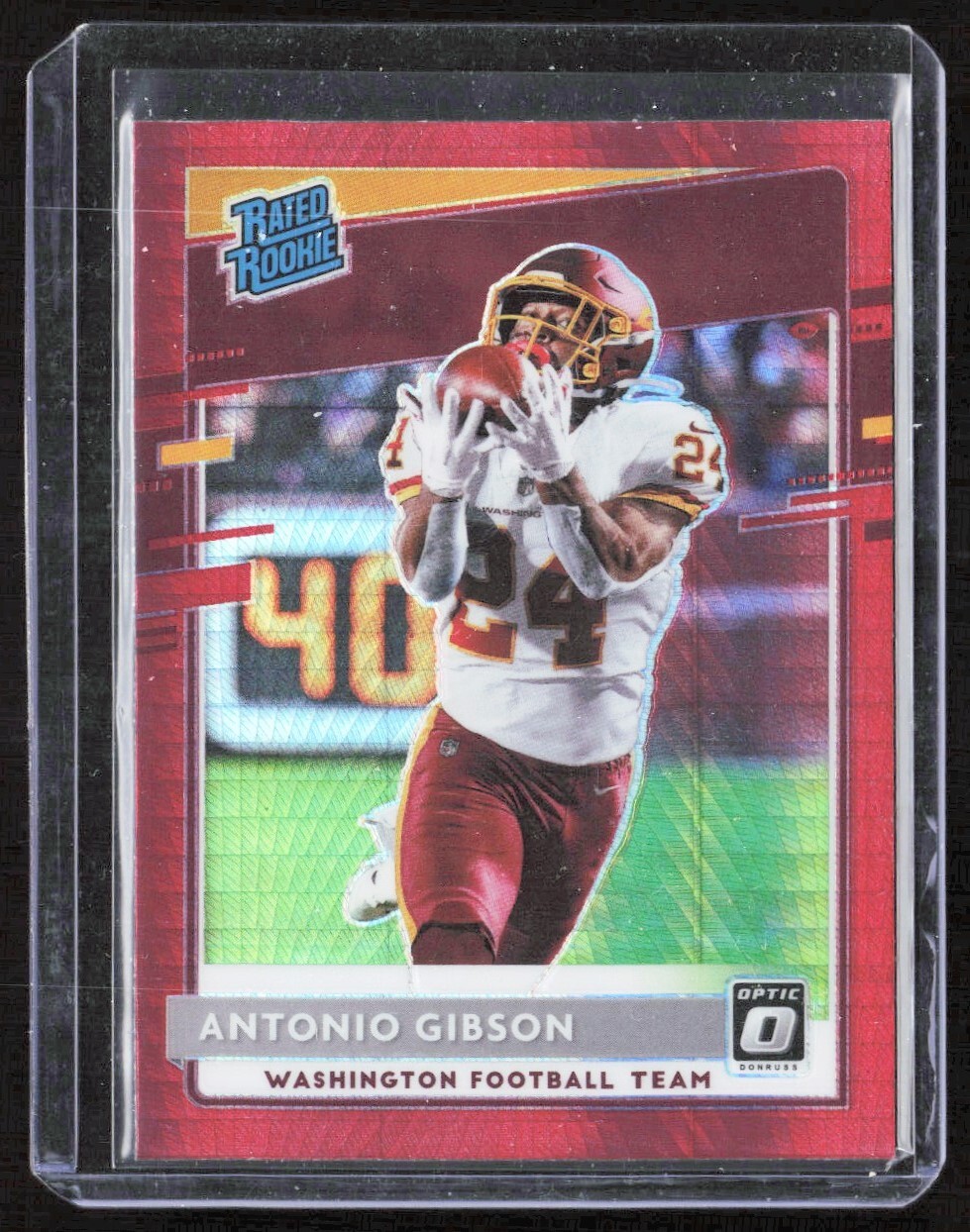 2020 10296A Donruss Optic Rated Rookies RED HYPER PRIZM Antonio Gibson Rookie