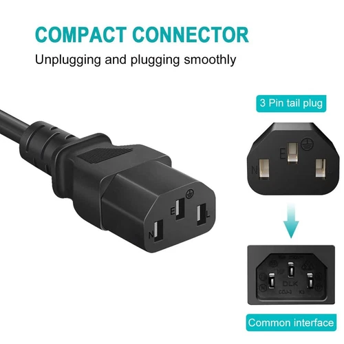 6ft 3-Prong AC Power Cord Cable Plug For Most eMachines Desktop PC Computer - Picture 5 of 5