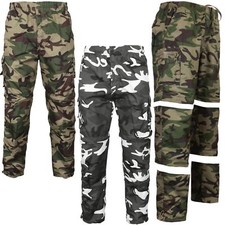 MENS 3 IN 1 ZIP OFF CAMOUFLAGE TROUSERS ARMY COMBAT CARGO SHORTS WORK PANT S-3XL