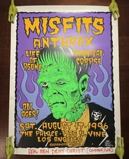 Alan Forbes 1996 Misfits Anthrax Cannibal Corpse Signed Numbered Poster 100/300