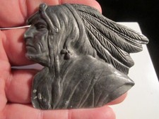 VINTAGE NATIVE AMERICAN INDIAN DESIGN BELT BUCKLE HEAVY - GW-5