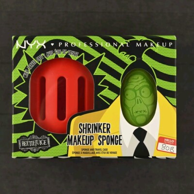 New in Box NYX Beetlejuice Shrinker Makeup Sponge and Travel Case