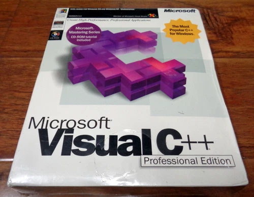 MICROSOFT VISUAL C++ PROFESSIONAL 5.0 1997 WIN95 BIG BOX BRAND NEW SEALED NOS