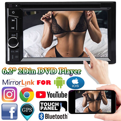 Double Din Car Stereo 6.2'' DVD CD Touch Screen Radio Mirror Link For GPS Android