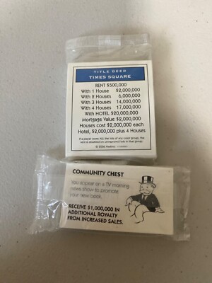 Monopoly Here & Now World Edition Game Cards Title Deed Community Chest Chance