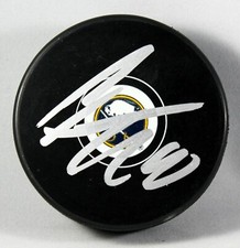CARTER HUTTON SIGNED Buffalo SABRES Puck NHL GOALIE STAR AUTOGRAPHED +COA