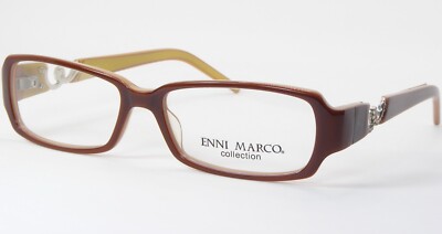 ENNI MARCO IV02-031 Brown UNIQUE RARE EYEGLASSES GLASSES FRAME 52-15-135mm