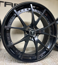 22 Niche Forged Step Lip- Satin Gloss Black Concave Wheels Tesla Model S 194j