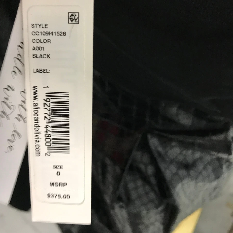 Alice + Olivia Dress Womens 0 Chara Faux Leather Dress Black Casual Ladies - Image 3 of 4