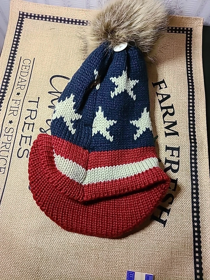 GORRA DE INVIERNO PARA NIÑOS DE 3 A 7 AÑOS IMPRESIÓN BANDERA AMERICANA piel sintética POM GORRO SOMBRERO suave Foto 2 de 4