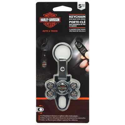 Harley-Davidson Vintage Bar & Shield Logo Valve Stem Caps and Wrench Key Chain