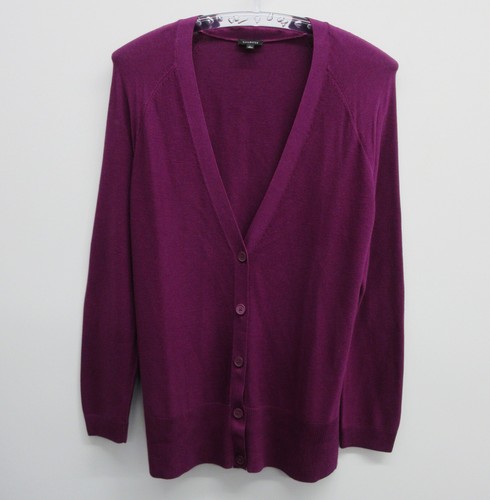 TALBOTS SET KNIT CARDIGAN & LONG SLEEVE TEE TOP FUCHSIA WOMENS LARGE PARIS - Picture 10 of 17