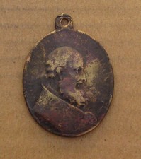 Wielki Medalion Pielgrzyma z 1712 roku - Papież Pius V - Święty Dominik - (AX122)