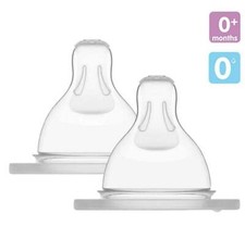MAM Baby Bottle Teats 2 Pack – Soft Silicone Teats for Easy Feeding - NEW