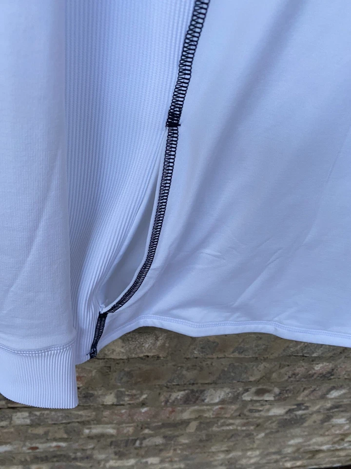 Sudadera para mujer Under Armour Train clima frío 1/2 cremallera, blanca/negra, XL Foto 3 de 4