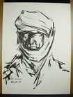  Ben GENAUX (1911-1996) portrait d'homme touareg signé en arabe estampe O 60cm