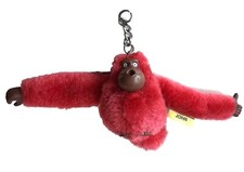 Kipling Red Gorilla John Plush Key Ring Chain...