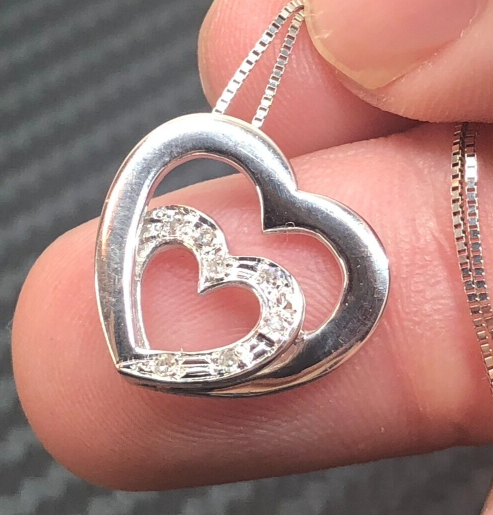 K14WG ITALYホワイトゴールドハートネックレス♡ K14WG ITALYホワイトゴールドハートネックレス♡ - メルカリ