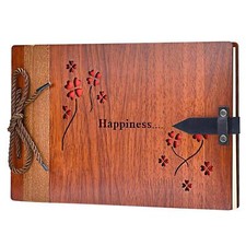Wooden Scrapbook Album DIY Photo Album 80 Pages Love Memory Book Wood Wedding...